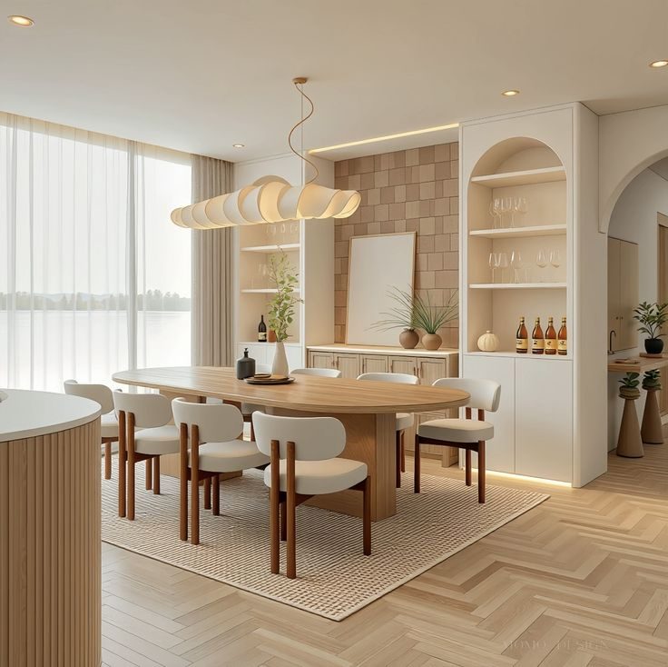 Modern Dining Room Furniture Set Wooden Dining Table with Chairs
