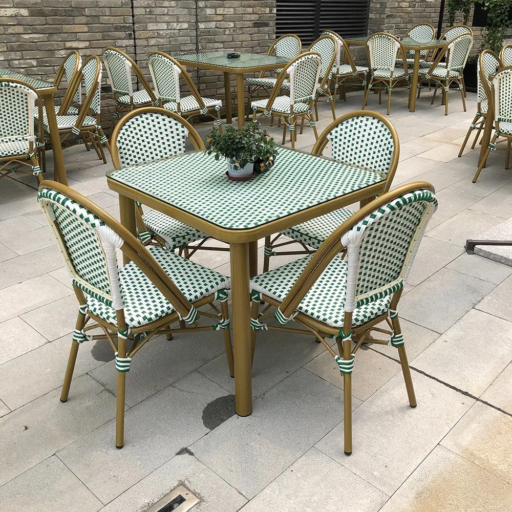 Modern Outdoor Cafe Table Chair Garden Sets Aluminum Restaurant Rattan Furniture