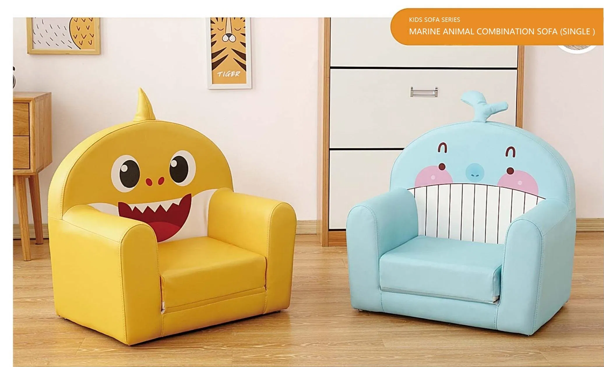 Kids Furniture, Modern Cartoon Sofa, Living Room Furniture, Baby Sofa, Kindergarten Day Care Center Sofa, Baby Couch Compressed Kids Sofa for Nursery