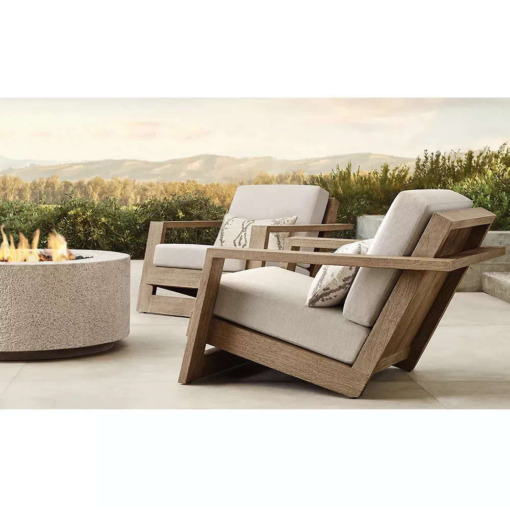 Best Seller Sofa Set Modern Sectional Rustic Wooden Patio Garden Sofa Wood Outdoor Furniture