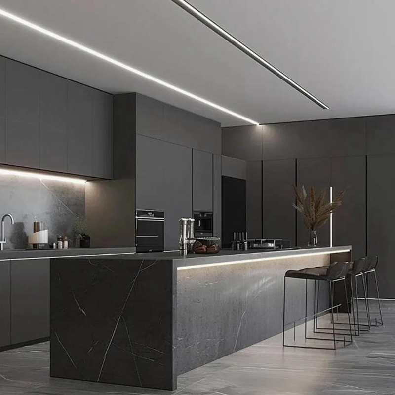 Foshan Modern Luxury Solid Wood Kitchen Cabinet Set Units Home Furniture Customized Shape Aluminium /Island Design Shaker Modular Kitchen Cabinets