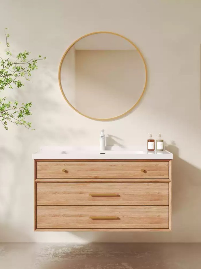 Wholesale Luxury Modern Wooden Wall Bathroom Ceramic Wash Bath Basin Sink Home Furniture