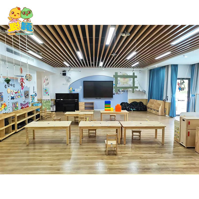 Natural Wood Theme Baby Kids Daycare Children Table and Chair Customized Toddler Kindergarten Preschool Furniture for Nursery Classroom Used