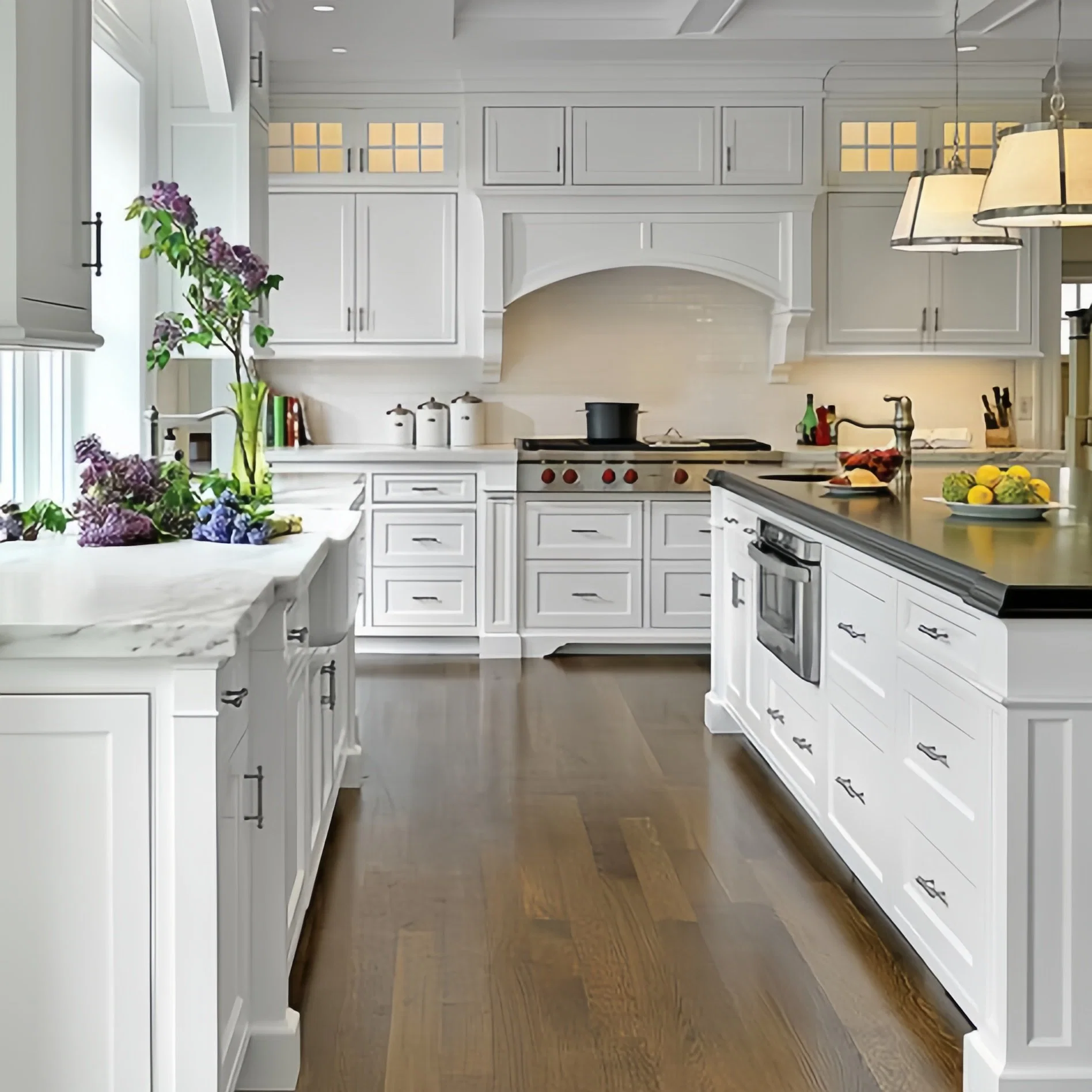 PA American Shaker Modern Solid Wood Kitchen Cabinets Kitchen Furniture