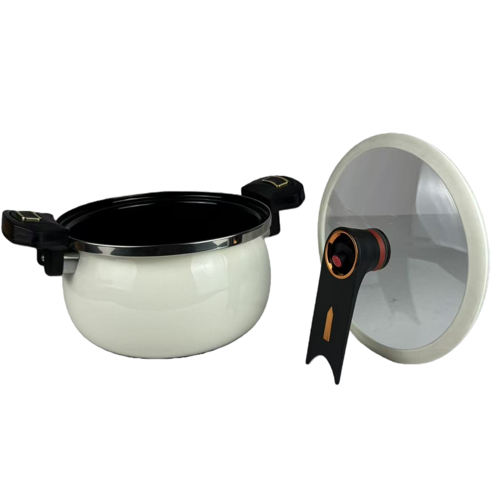 Commercial 4.5L Professional White Round Non Stick Kitchen Wares Micro Pressure Enamel Stock Soup Pots