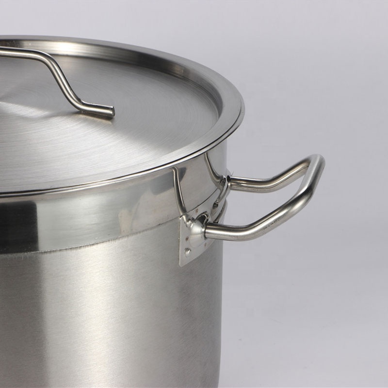 Wholesale Commercial Pots Restaurant Kitchen Stainless Steel Thick Compound Bottom Cooking Stock Pots