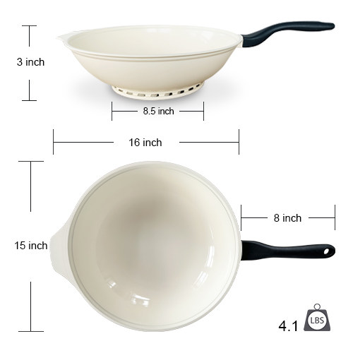 Innovative Aluminum Frying Pan Nonstick Wok Patented Quick Cook Design for Effortless Stir-Frying