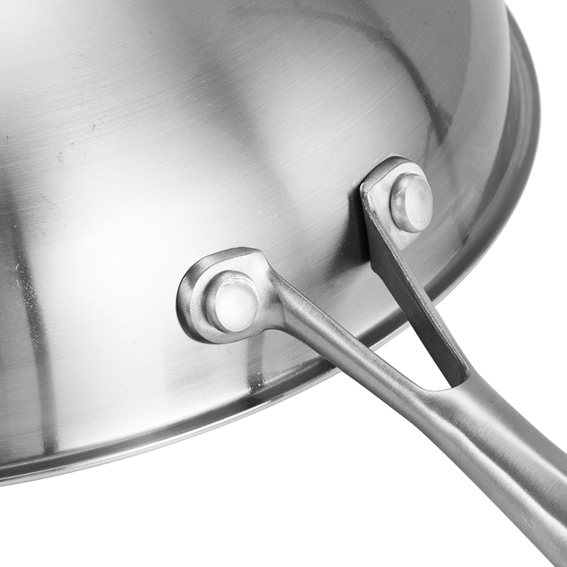 Willow &amp; Everett Wok Pan - Non-Stick Stainless Steel Stir Fry Pans With Domed Lid - Scratch Proof Cookware