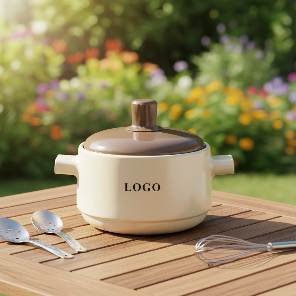 MCODU Household Cookware Heat Resistant Anti-Dry-Burning Dishwasher Safe Large Capacity Cute Ceramic Non-Stick Gas Soup Pot