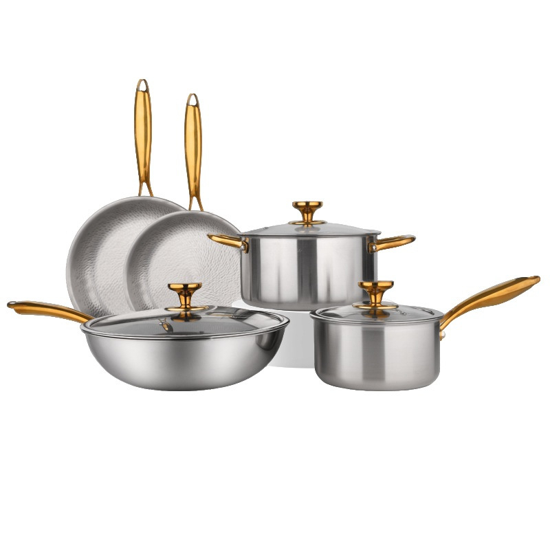 Multi Size Stainless Steel Traditional Woks Set 20L Capacity for Frying Roasting Stir Fry Cooking Gas Induction Compatible