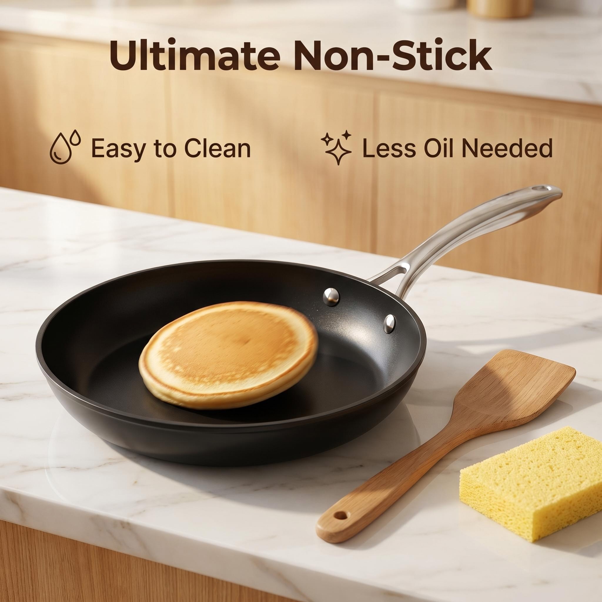 Professional Nonstick Coating Induction Cooker Compatible Aluminum Fry Pan Cookware Frying Pans with Steel Handle for Cooking