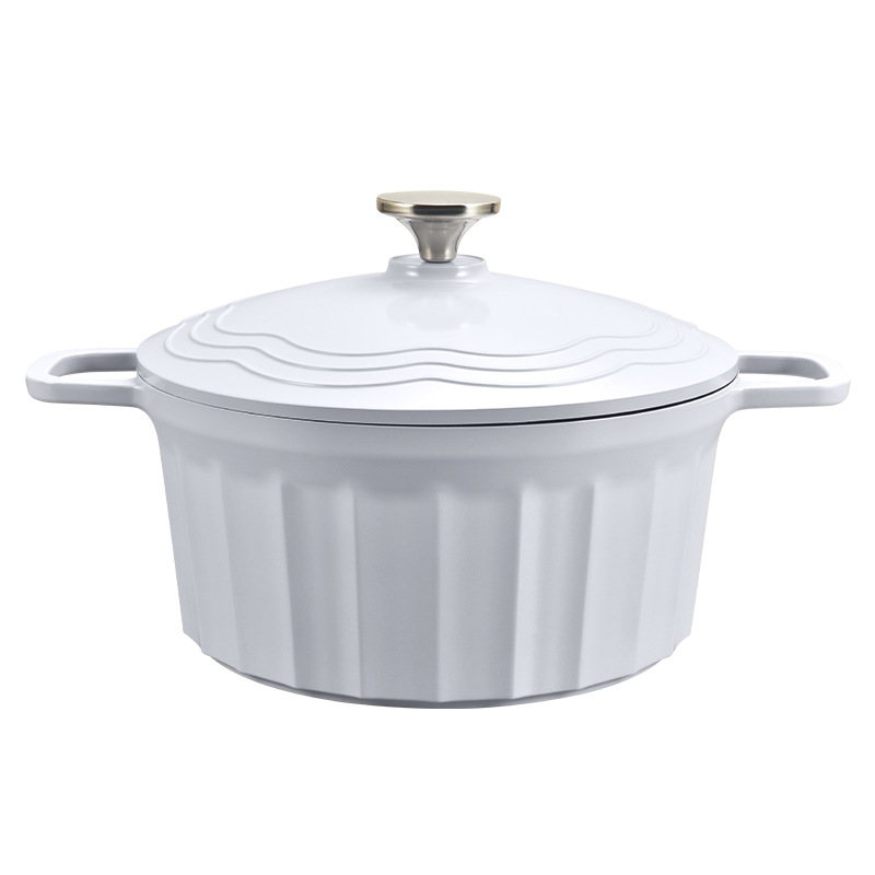 Wholesale Household Enameled Cast Aluminum Dutch Oven Non-Stick Soup Pot Round Casserole Cast Aluminum Dutch Oven
