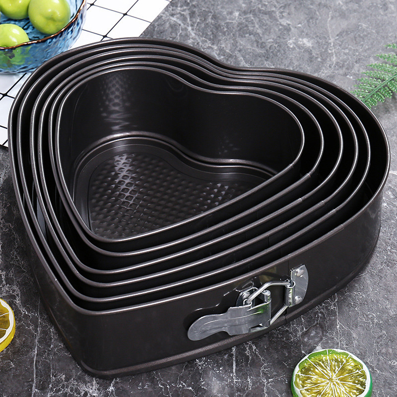 Wholesale 6 Pcs Cake Pan Set Round Square Heart Non Stick Removable Bottom Bakeware for Baking Bakery Supplies