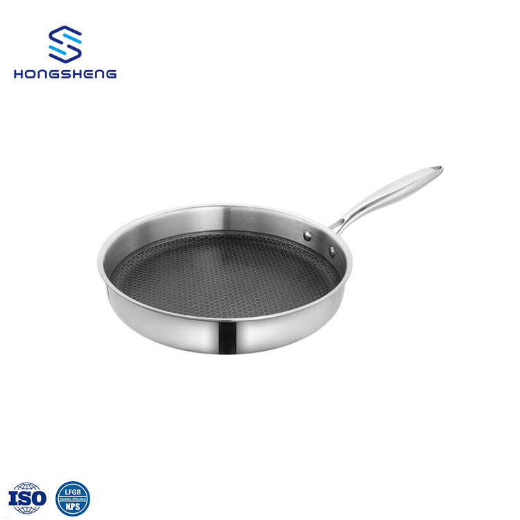 New Design Triply 304 Stainless Steel Non Stick Fry Pan Round Pan for Kitchen Cooking