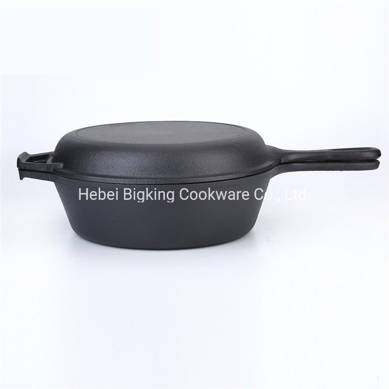 Amazon Top Selling Double Use Combo Cooker 3 Quart Cast Iron Sauce Pan