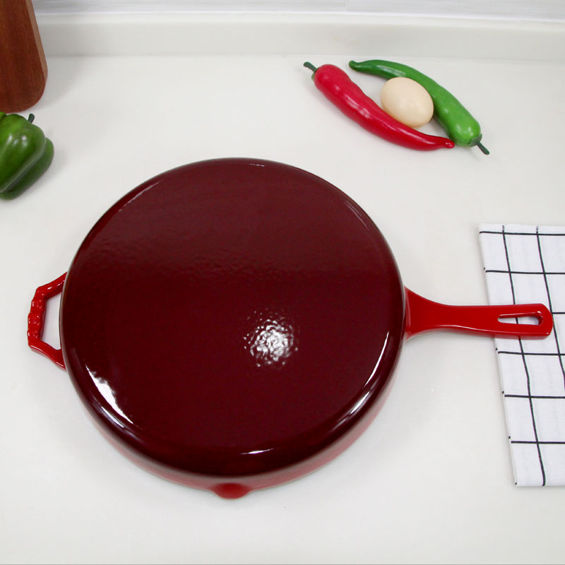 Non Stick Enamel Cast Iron Frypan Frying Pan Skillet Kitchenware Cookware Cooker