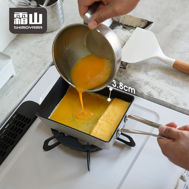 SHIMOYAMA Rectangle Omelette Pan For Sweet Egg Omelet Japanese Healthy Aka Tamagoyaki Cookware Set