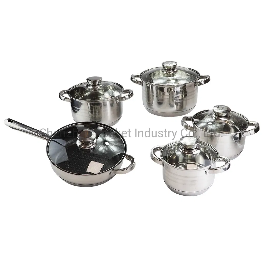 Non-Stick Fry Pan Stainless Steel Cookware Set Cooking Pot for Home