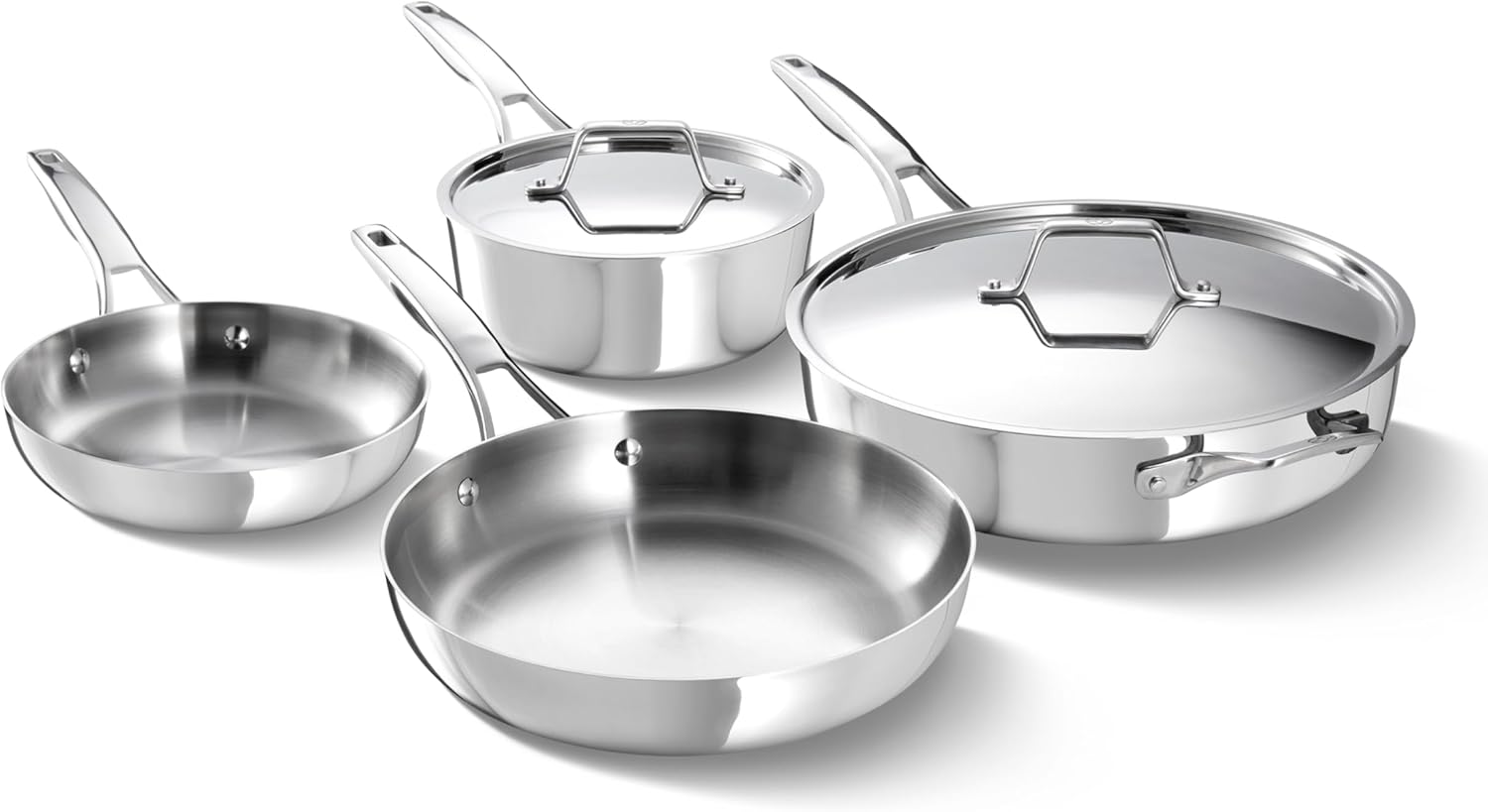 Professional 4-Piece Stainless Steel Cookware Set Kitchenware Combo for Baking Dishes &amp; Pans