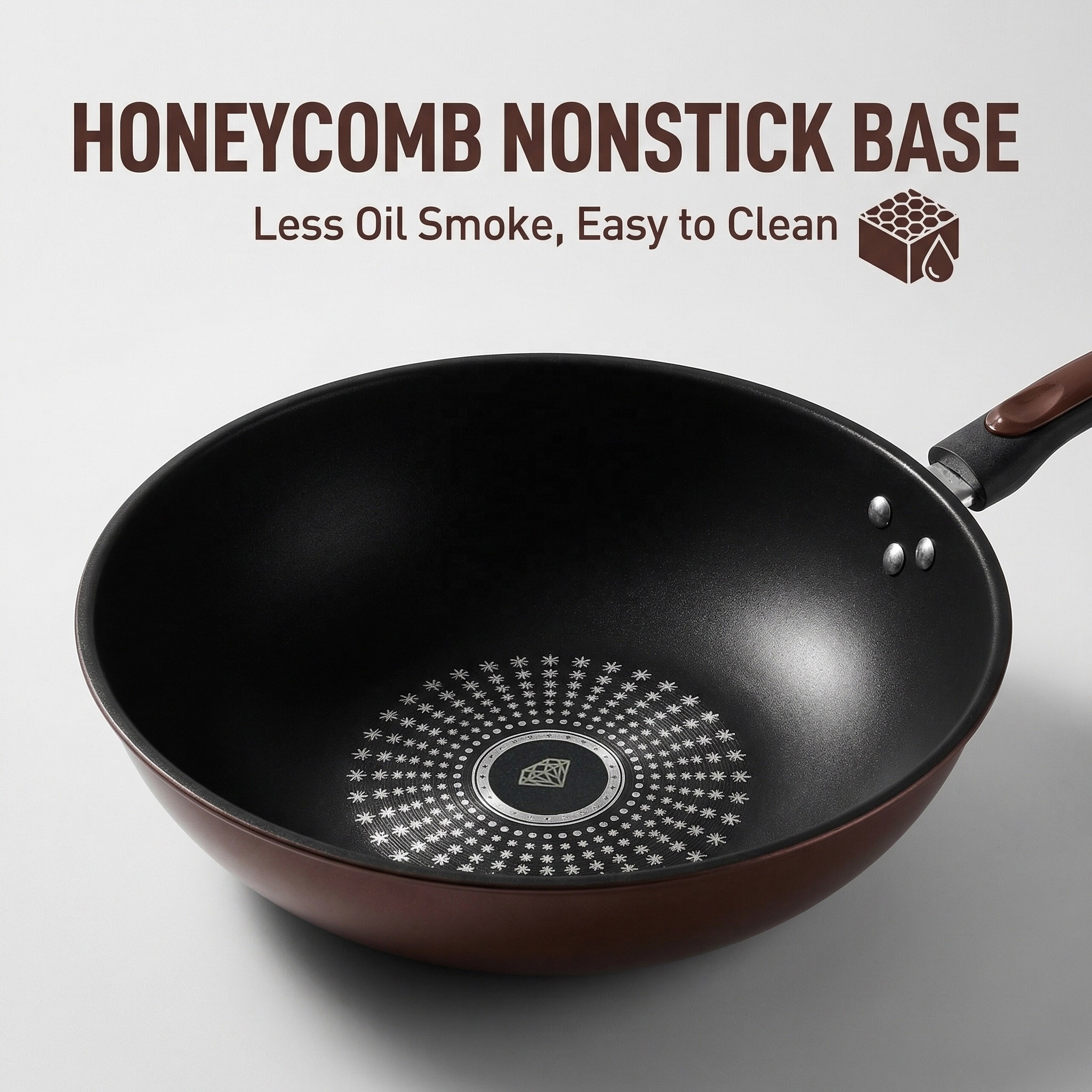 Hot Sale 30cm Non-Stick Coating Nonstick Non-Stick Wok Cake Baking Sauce Frying Pan Stick-proof Wok Kitchen Use