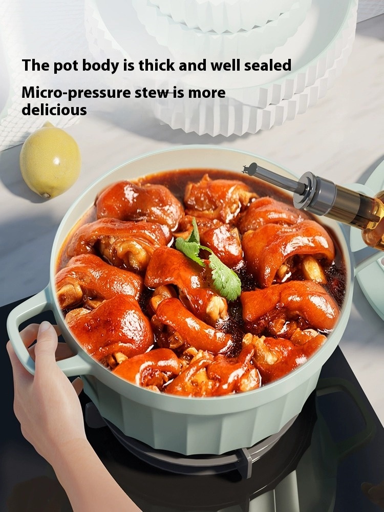 High-Value Household Ceramic Pot Non-Stick Double Ear Stew Pot with Induction Compatibility Universal Soup &amp; Stock Pots