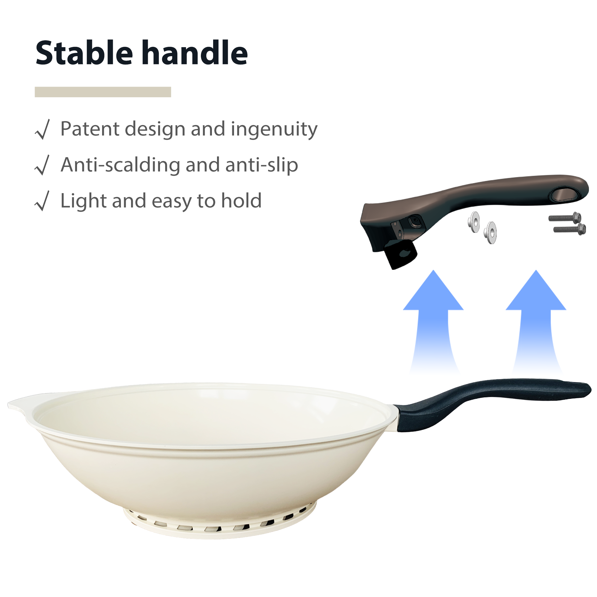Innovative Aluminum Frying Pan Nonstick Wok Patented Quick Cook Design for Effortless Stir-Frying