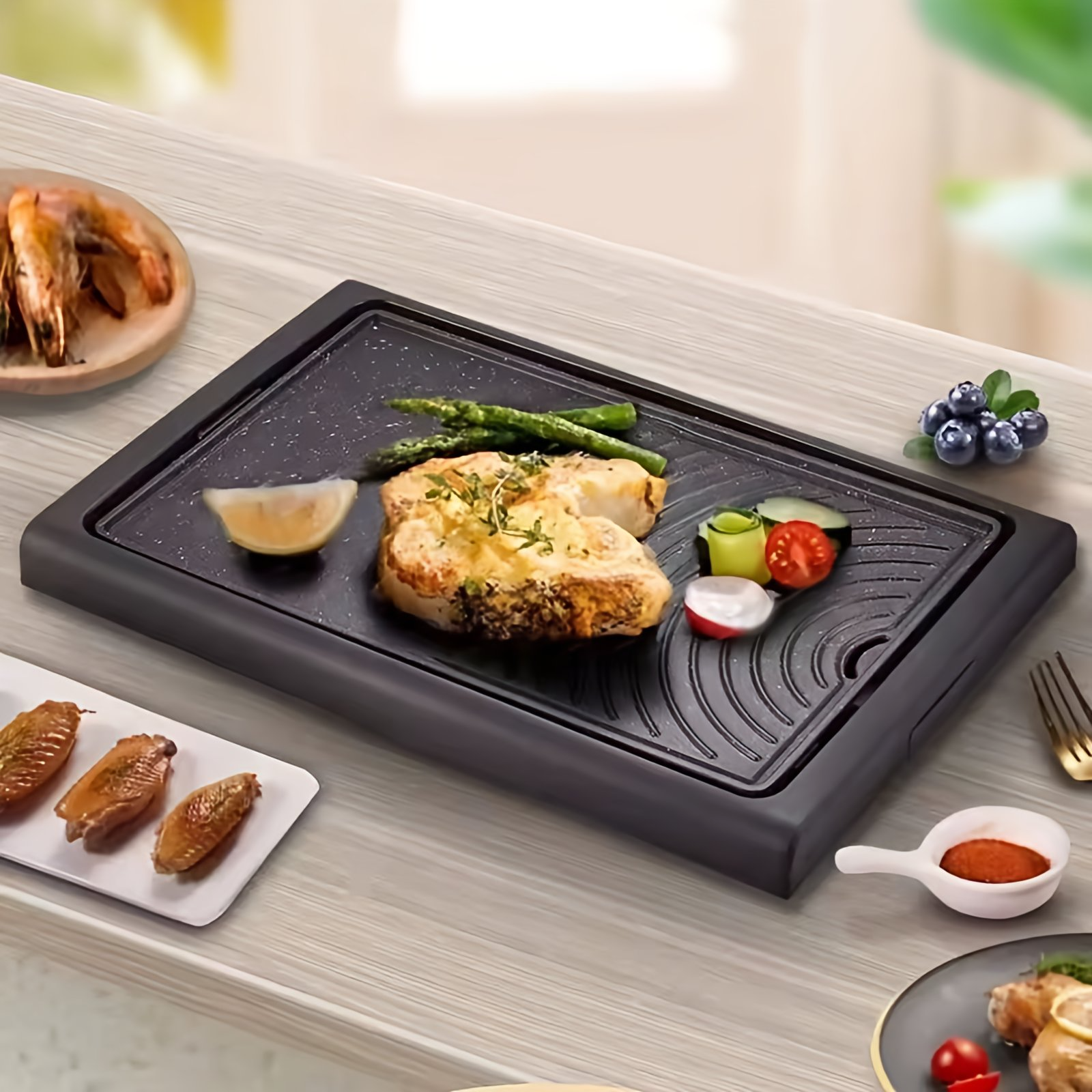 2026 Trending Product Electric Grill Pan Household Aluminum Non-Stick Detachable Skillets For Household Parties Cars Hotels