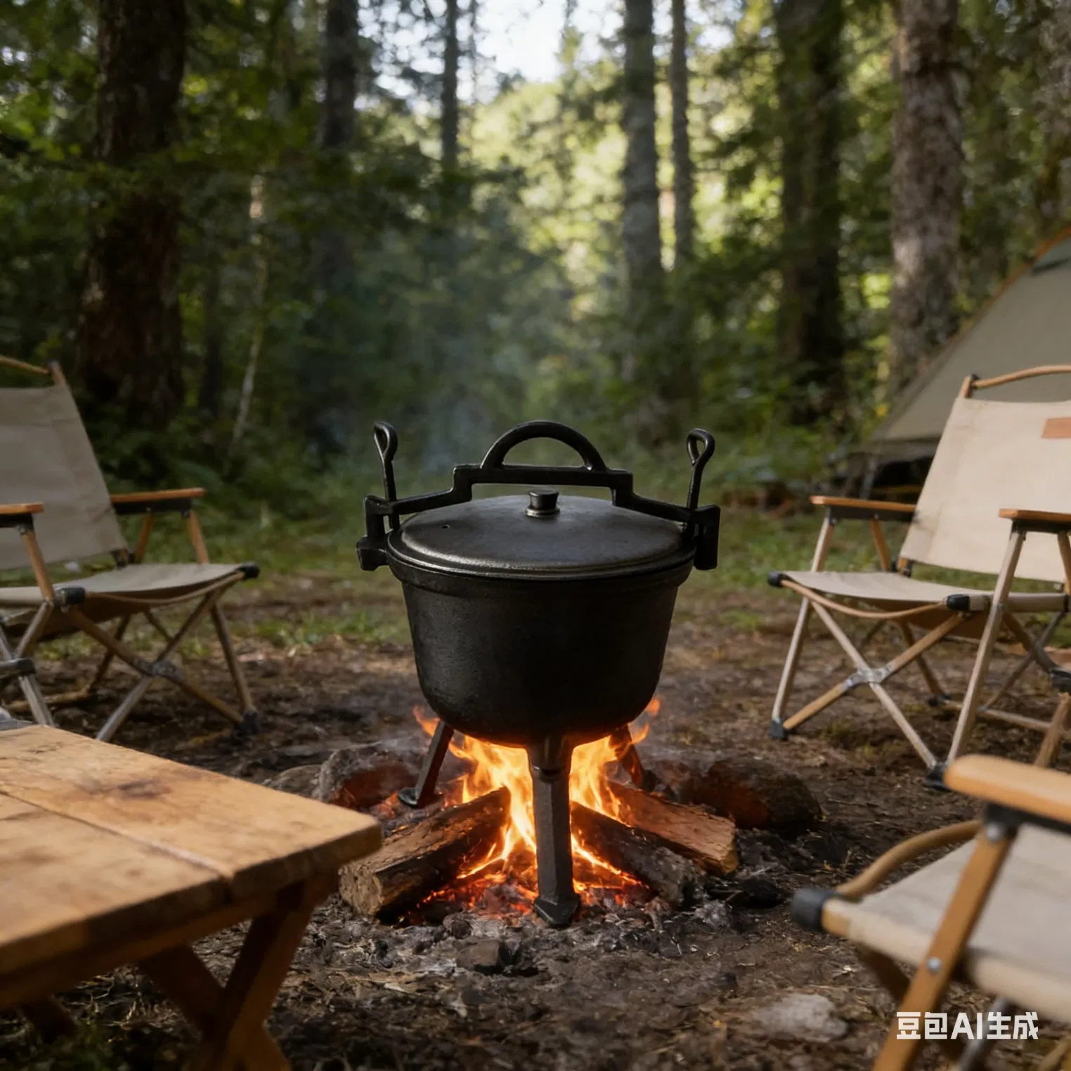 Cast Iron Potjie Dutch Oven Cauldron Preseasoned Three-Legged Cast Iron Hunters Cookware for Outdoor