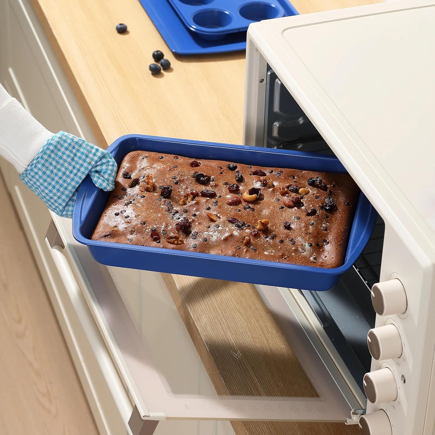 Bakeware Sets with OVAL RECTANGULAR &amp; PERFORATED Cake Pans Dishwasher &amp; Microwave Safe Packaged in Box