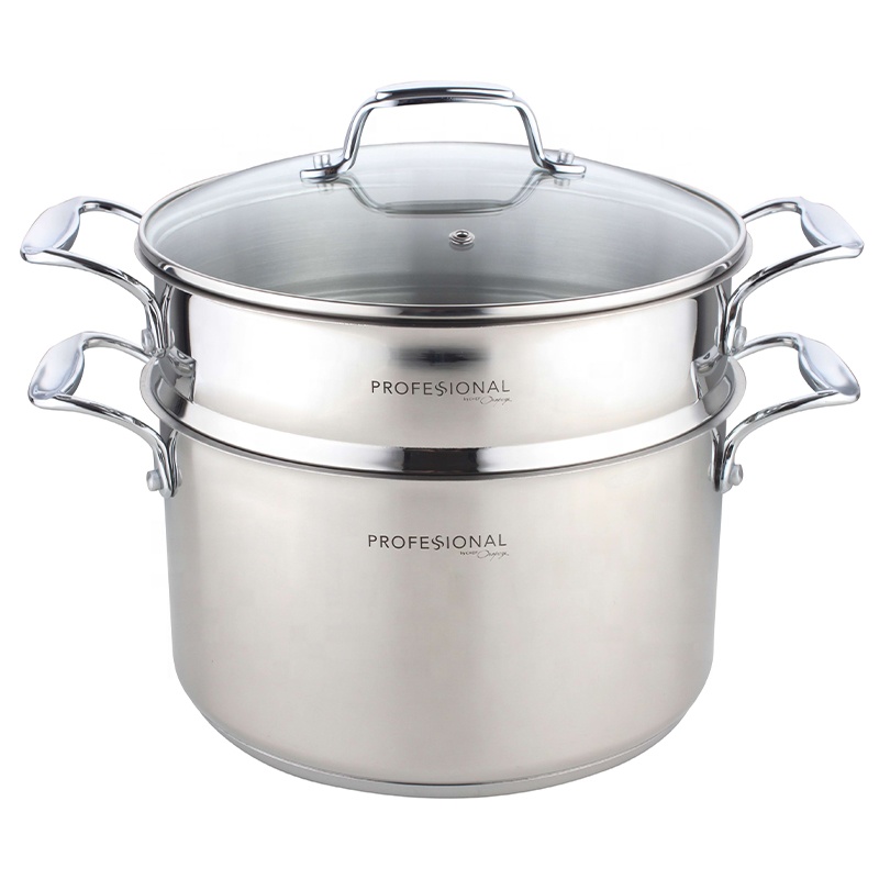 Premium 3pieces Stainless Steel Steamer Cooking Pot Set