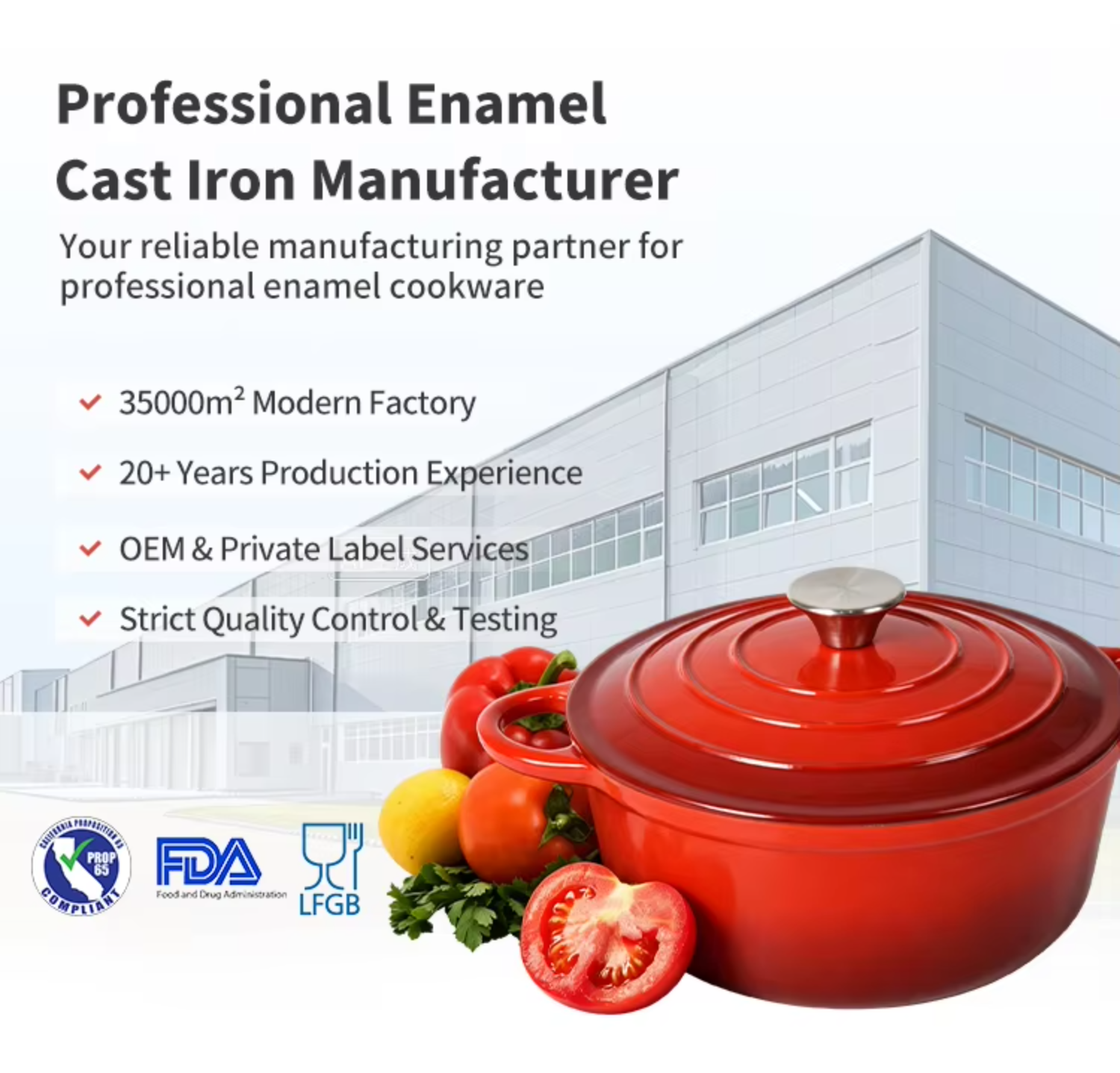 Factory Price Kitchen Restaurant Cooking Cookware 18/20/22/24/26/28cm Red Color Enamel Cast Iron Dutch Oven Soup Pot Casserole