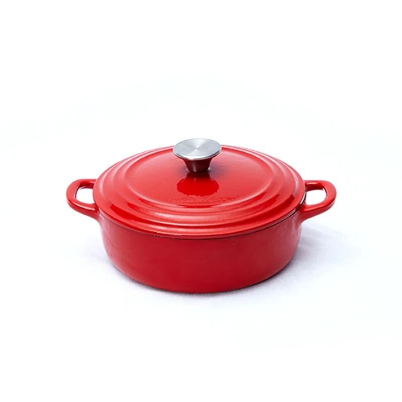 Premium Quality Enamel Cast Iron Cook Pot Red 22cm Round Dutch Oven Cookware