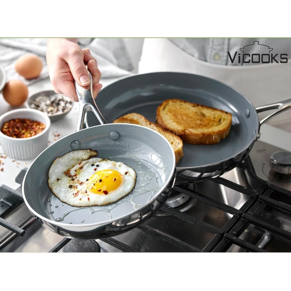 Tri-ply Ceramic Coated Frying Pan Details