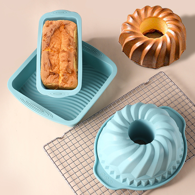 6pcs Foldable Silicone Non-Stick Oven Safe Dishwasher Safe Bakeware Set Muffin Cake Toast Molds Baking Pizza Pan Cupcake Pastry