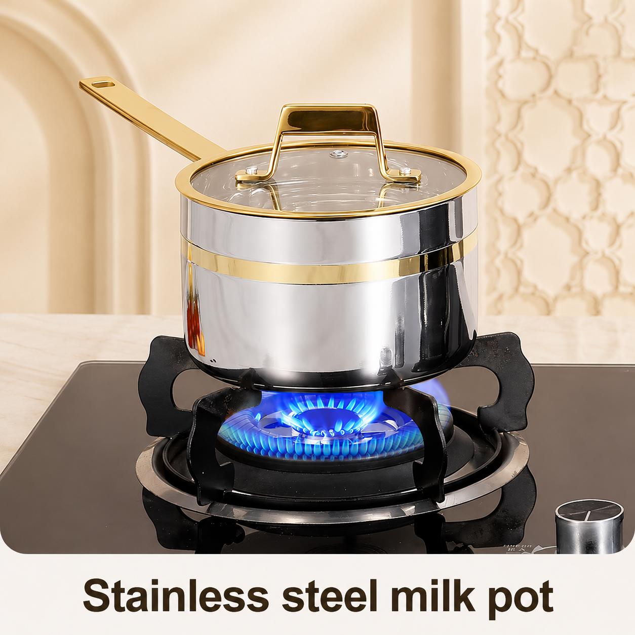 10 Piece Forged 304 Three-layer Stainless Steel Non-Stick Cookware Set Modern Classic Black Premium Handle Induction Gas