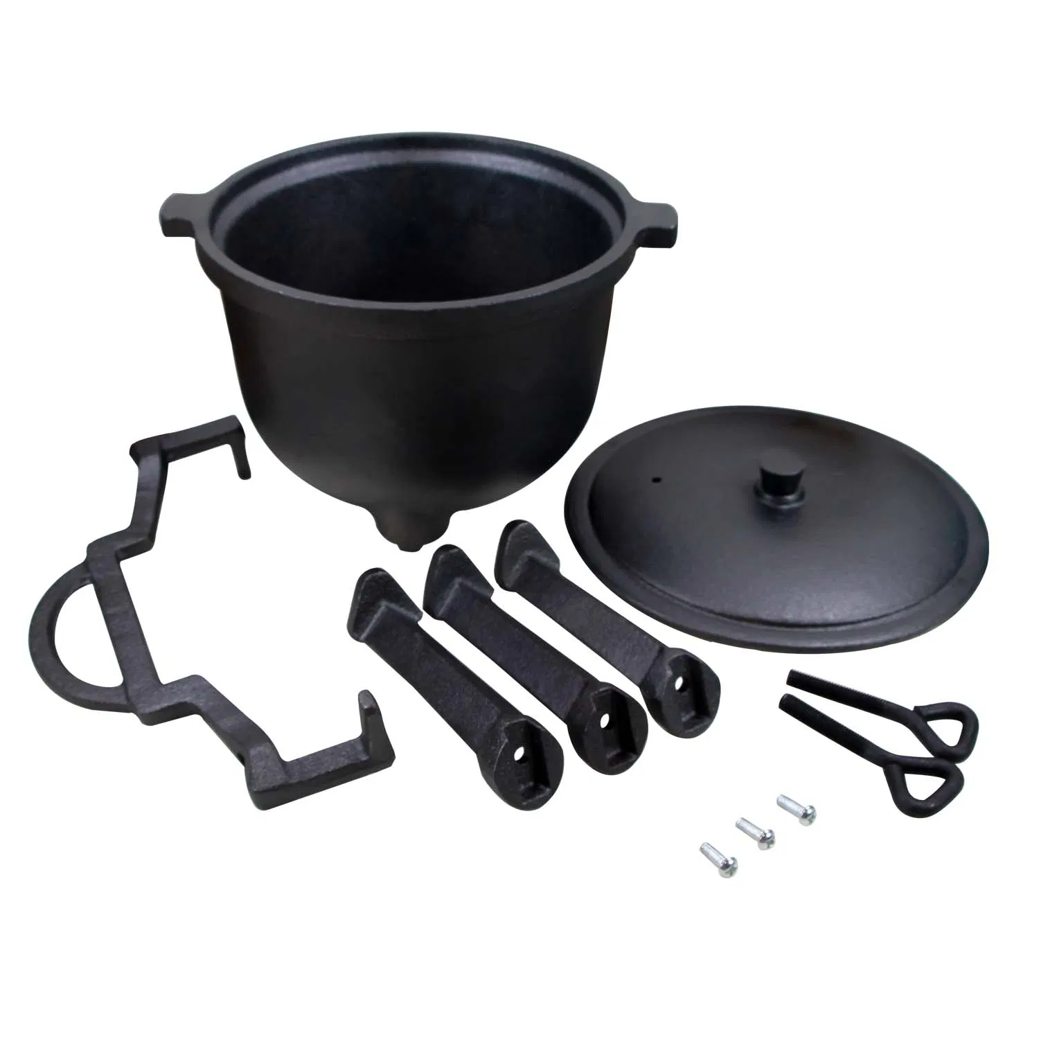 Cast Iron Potjie Dutch Oven Cauldron Preseasoned Three-Legged Cast Iron Hunters Cookware for Outdoor