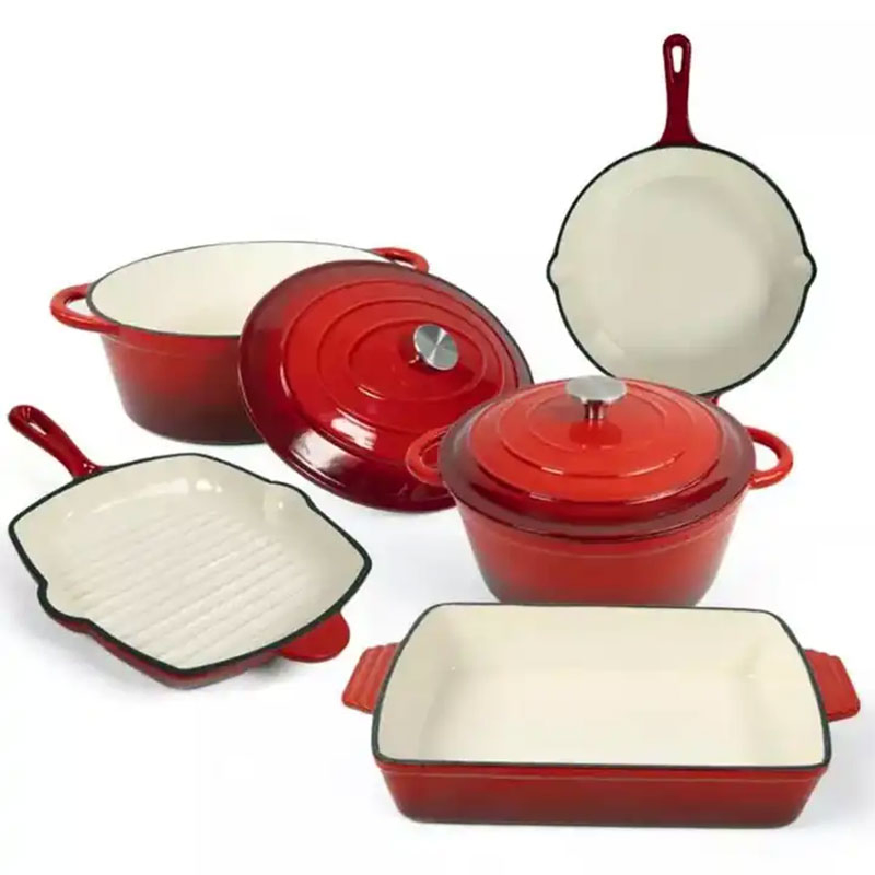 Chinese Non Stick Popular Cast Iron Enamel Cooking Pot Cookware Set of Cooking Pots