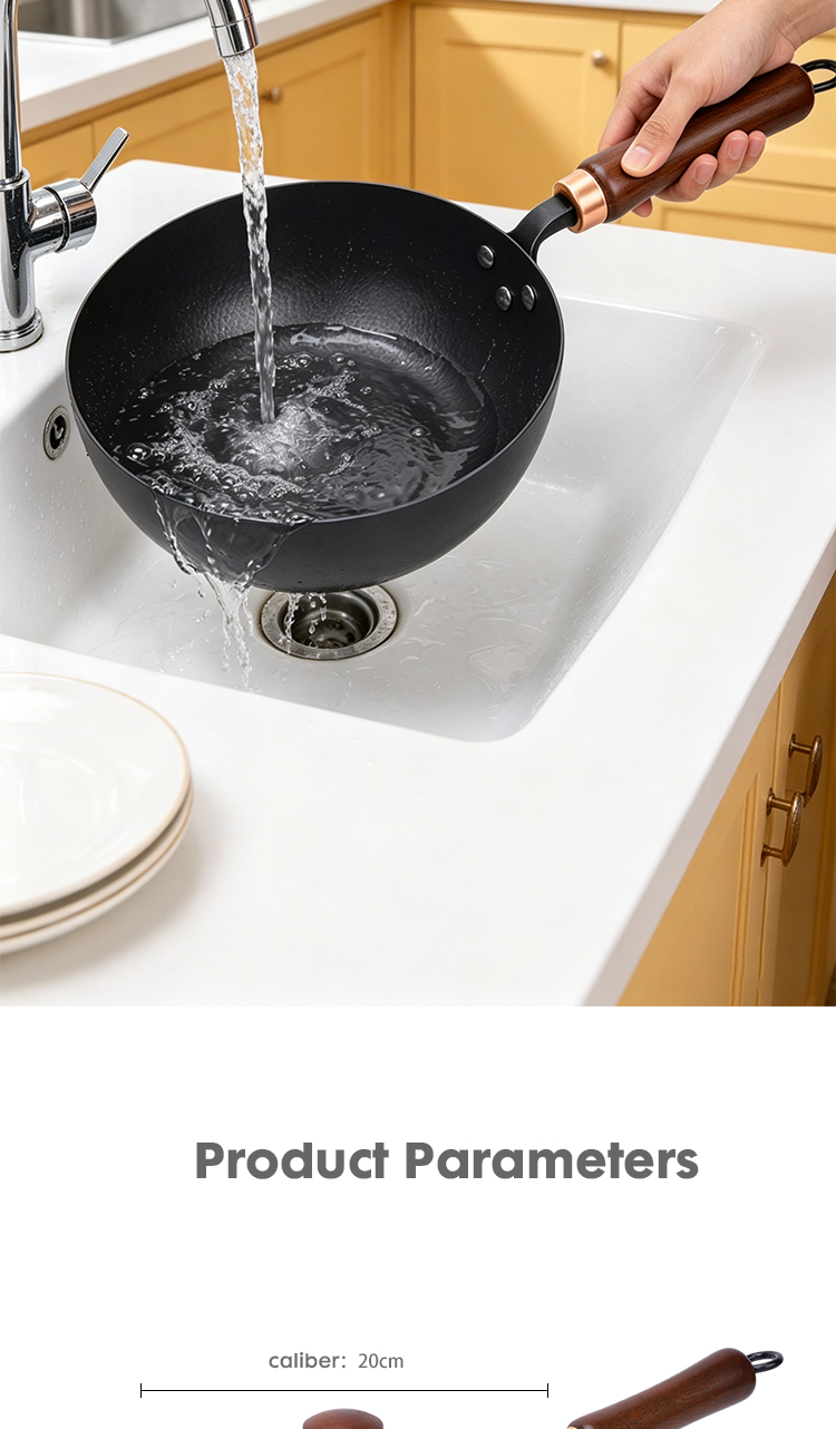 Wok Pan Hammered Wok Fish Scale Texture Stir Fry Pan Scratch Resistant Fast Heating Cookware for Gas and Induction