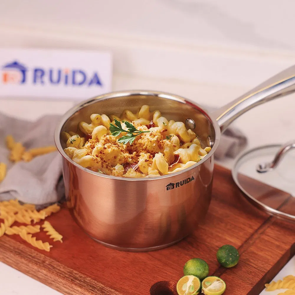 Capsule Bottom 12PCS Stainless Steel Cookware Casserole Saucepan with Lid