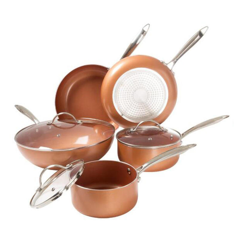 Stylish New Design Aluminum Cooking Pots and Copper Kitchen Cookware