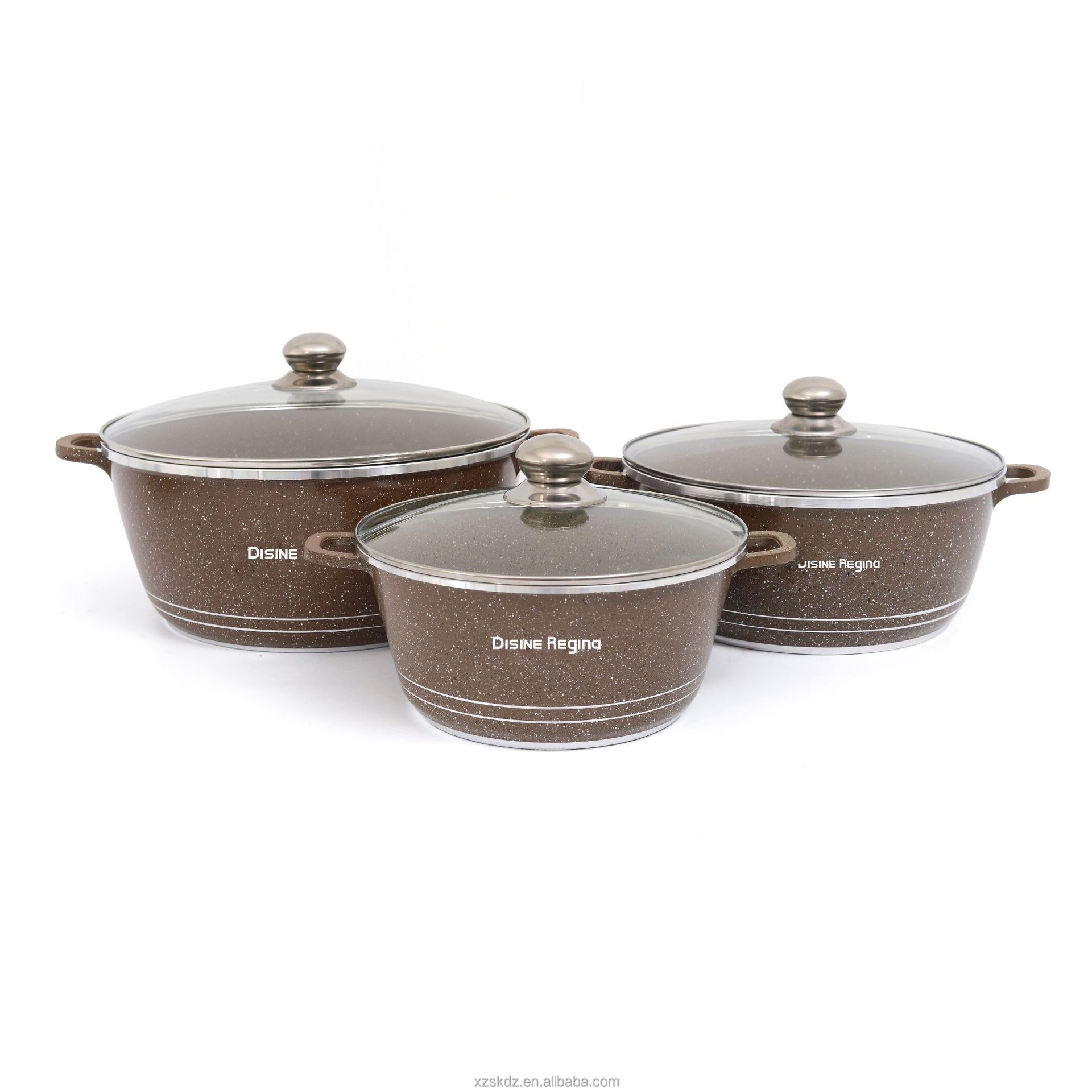 Hot-selling Professional 6-piece Manual Gas Cookware Set Glass Cover High-quality Non-stick Coating Household Use