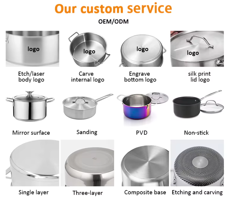 Factory Direct Stainless Steel Stock Pot Soup Stock Pot With Double Ears With Lid for Hotel Kitchen Use