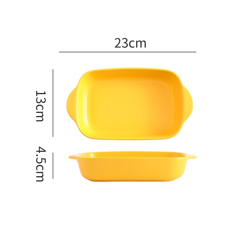 Colorful Glaze Ceramic Eco-Friendly Disposable PTFE Coated Baking Dish Set Double-Handle Tray Pizza Pan for Oven Home Kitchen