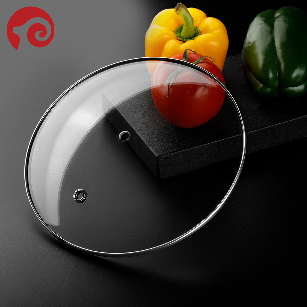 Stainless Steel Non-Stick Cookware Set With Round C-Type Glass Lid Pots And Wok Parts