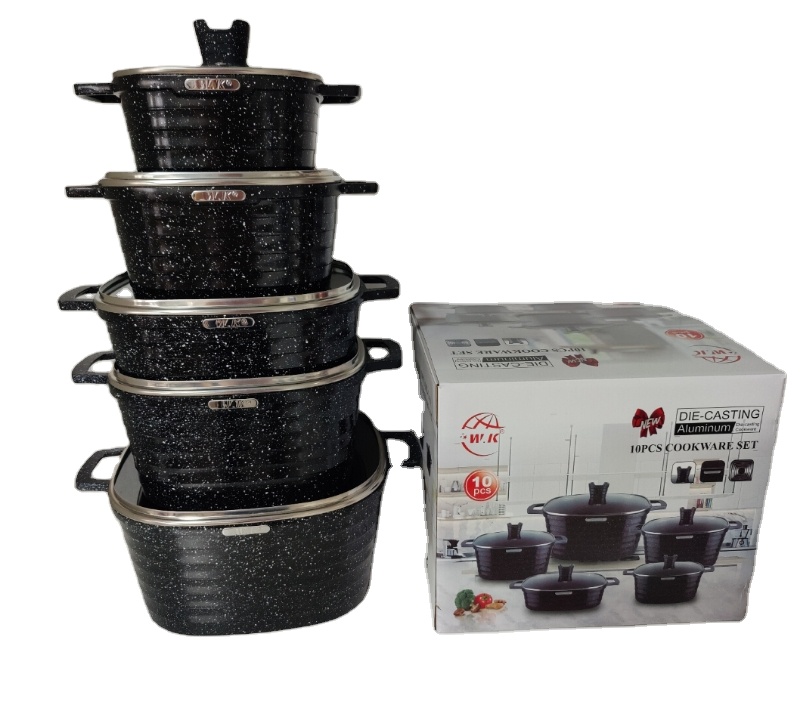 Hot Selling Luxury 10 Pieces Kitchen Accessories Set Cookware New Arrival Popular Cookware Set