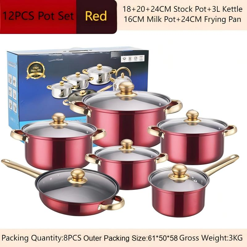 Durable Stainless Steel Cookware with Non-Stick Interior Finish