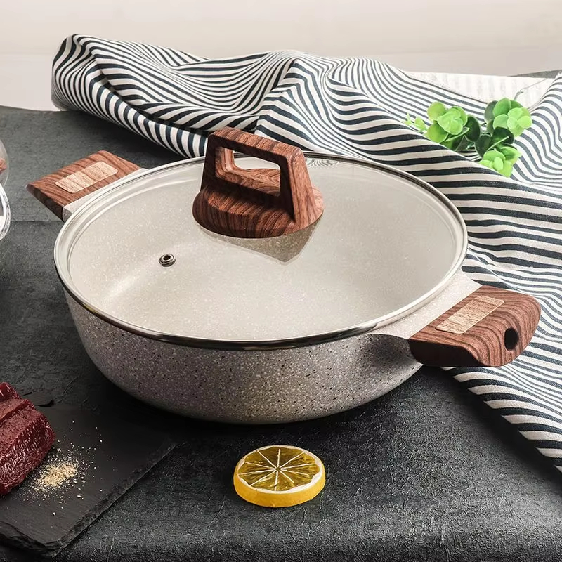 Professional Manufacturer Customized Kitchen Cooking Tool Die Cast Casserole Forged Aluminium Pot Non Stick Cookware Sets