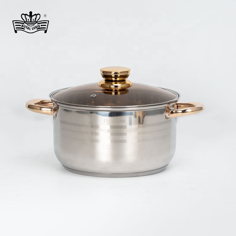 Royal Louis German Design 12-Piece Stainless Steel Cookware Set with 5-layer Bottom for Home Kitchen Wholesale