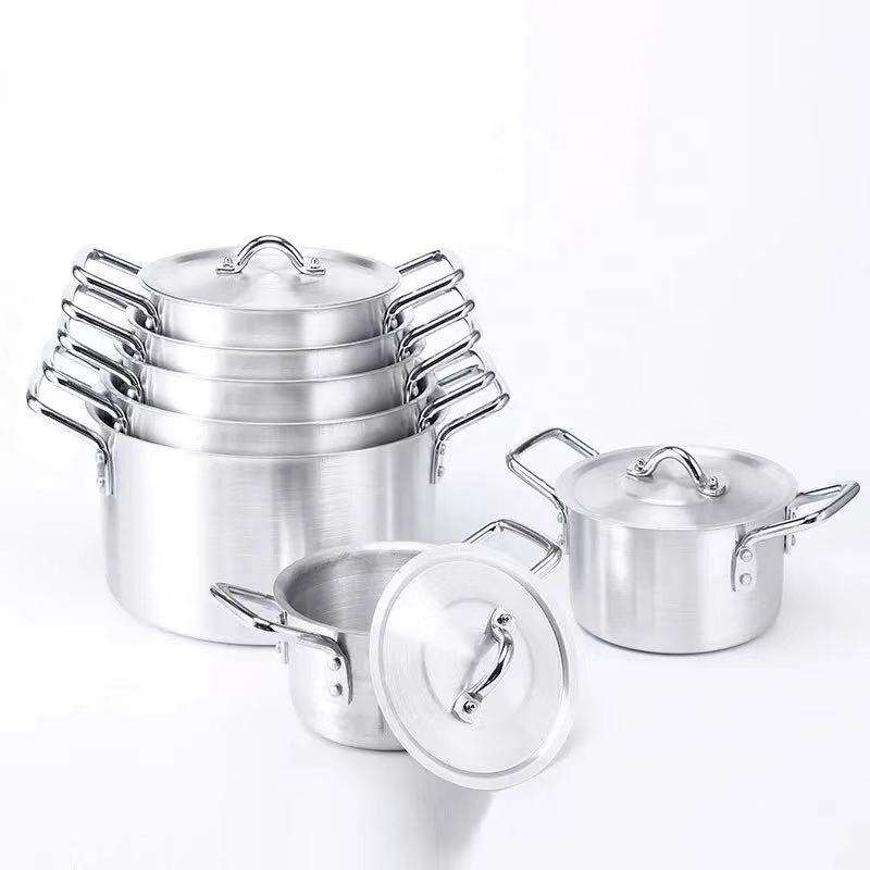 Modern 7-Piece Eco-Friendly Aluminum Cookware Sets for Home &amp; Restaurant Use Induction Ready Dishwasher Safe