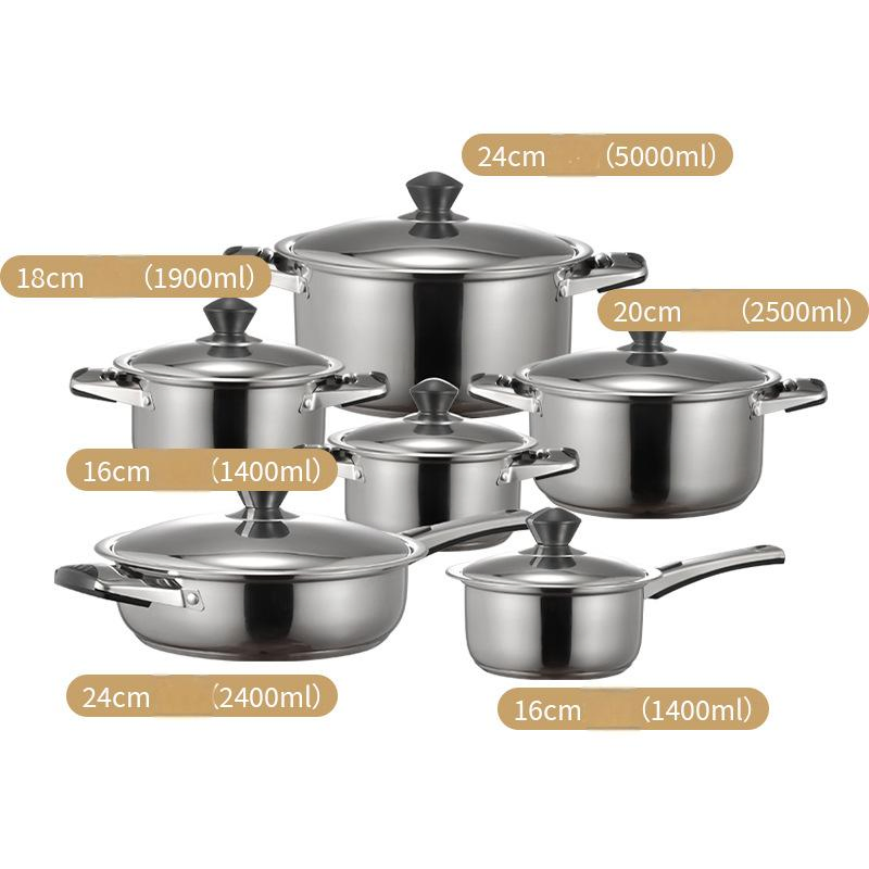 Durable Stainless Steel Cookware with Non-Stick Interior Finish